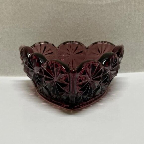 Vintage LG Wright Glass Amethyst Triangular Salt Dip Daisy Button Purple 2.5" - Picture 6 of 12